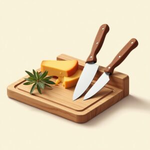 Maple Wood Cheese Board & Knife Set