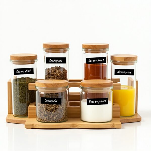 Customizable Glass Spice Jars Set
